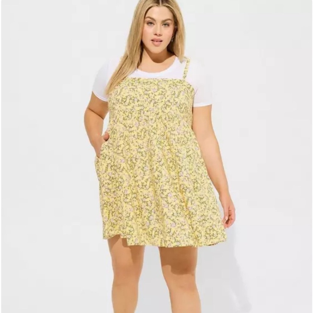 Torrid Challis Mini Tinted Roses Floral Sun Dress